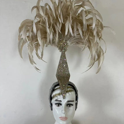 The Stardust Dionysia – Off-White Feather Carnival & Masque Ball Headdress