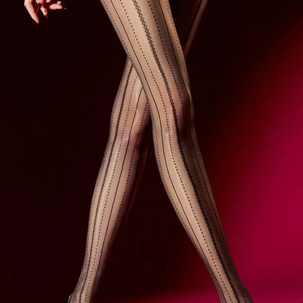 Striped Oil Glossy Sheer High-Waist Shaping Pantyhose Shiny Dance Tights