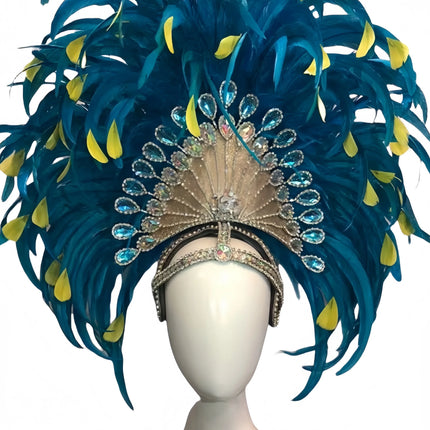 Feather headdress samba costume carnival halloween party bar performance hat makeup dance wings parade