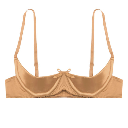 Satin Underwire Half-Cup Push-Up Bra