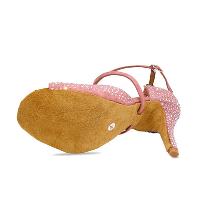 The Stardust Blush Latin Dance Heel – Pink Strappy Performance Sandal