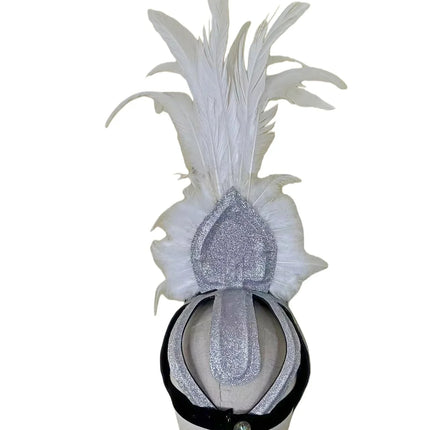 The Stardust Dionysia – Pure White Feather Carnival & Masque Ball Headdress