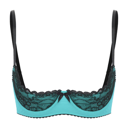 Lace Underwire Half-Cup Balconette Bra