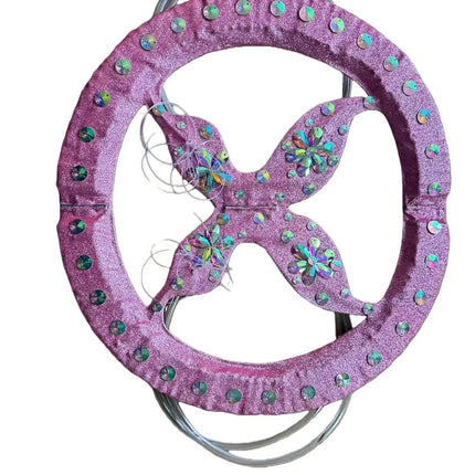 Rhinestone-Embellished Feather Backpiece Frame with Harness