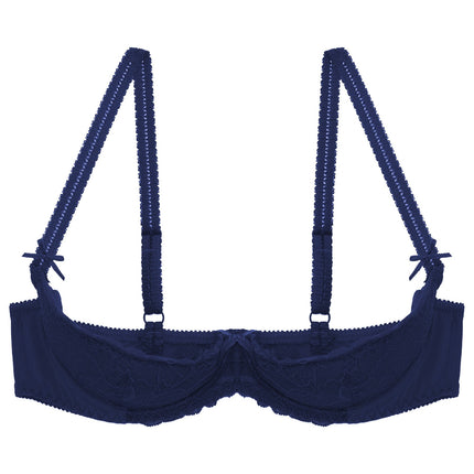 Lace Underwire Half-Cup Push-Up Bra