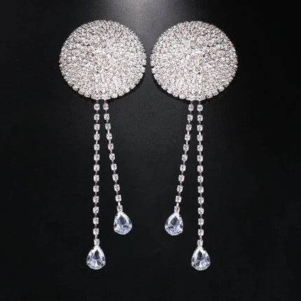 Dazzling Crystal Tassel Nipple Pasties & Statement Chest Body Jewelry
