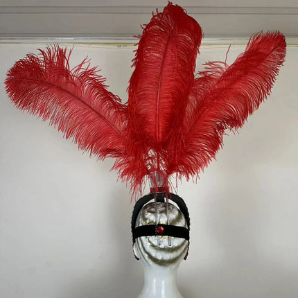 The Stardust Azure Sovereign – Royal Blue Feather Samba Carnival Headdress