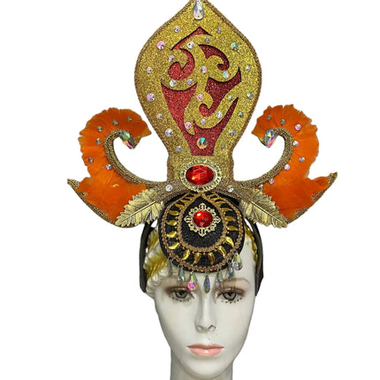 FASHIONABLE AND EXQUISITE HEADDRESS FEATHERS SAMBA DANCE CARNIVAL HALLOWEEN PARTY LATIN DANCE BAR PERFORMANCE HAT MASQUERADE