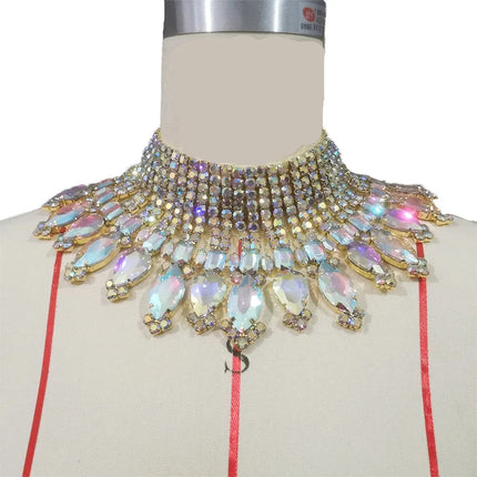 Radiating Statement Rhinestone Crystal Necklace