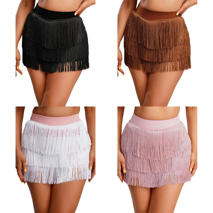 The Stardust Havana Fringe Skirt – High-Waist Tiered Tassel Performance Skirt