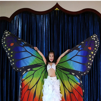 Vibrant Butterfly Belly Dance Wings with Telescopic Sticks Set