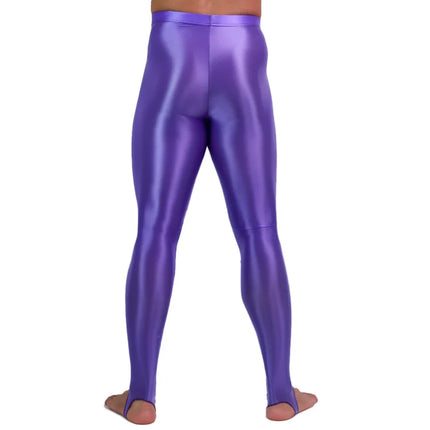 Men's Oil Glossy Sheer High-Stretch Pencil Pants Satin Smooth Leggings