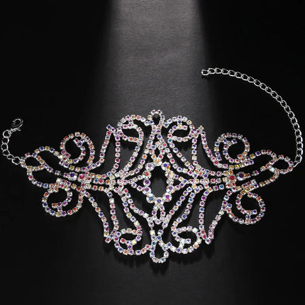 AB Rhinestone Wrap Snap Bracelet