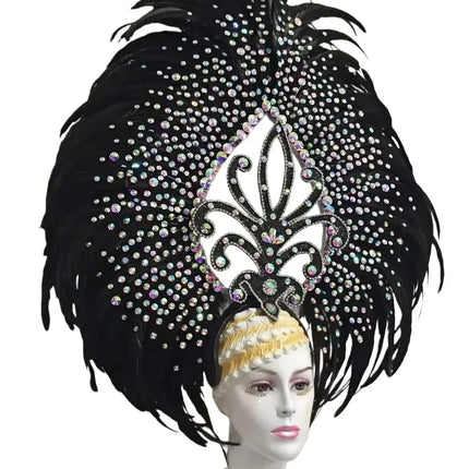 The Stardust Empress Dionysia – White Feather Carnival & Masque Ball Headdress