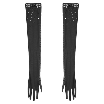 Sparkly Sequin & Fringe Dance Dress with Gloves Latin Stage Performance Costume