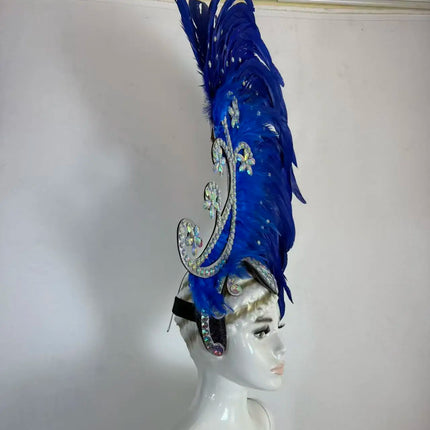 The Stardust Royal Plume – Feathered Carnival & Cabaret Stage Headdress