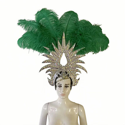 The Stardust Majestic Feather Crown – Carnival & Cabaret Stage Headdress