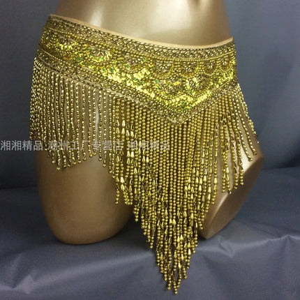 The Stardust Cabaret 2-Piece Ensemble – Luxury Sequin Fringe Bra & Belt Set