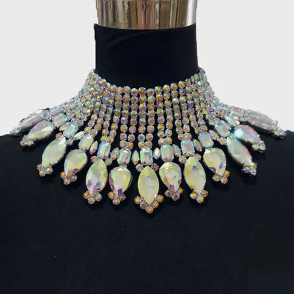 Radiating Statement Rhinestone Crystal Necklace