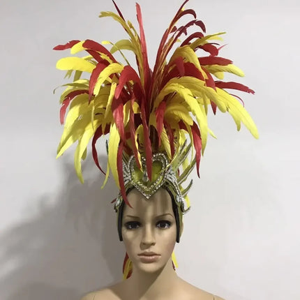 The Stardust Dynasty – Majestic Velvet & Feather Samba Masquerade Crown
