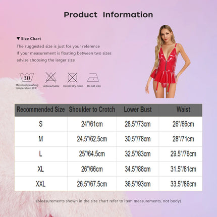 Glossy Wet-Look Halter Romper Bodysuit with Flared Skirt Hem & Integrated Garters
