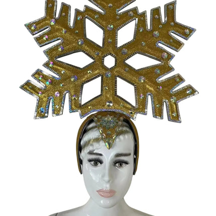 The Stardust Dionysia – Gold Snowflake Starburst Carnival & Masque Ball Crown