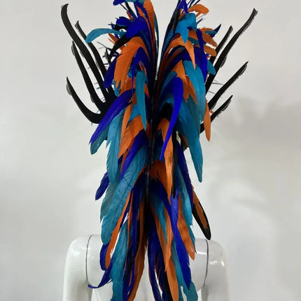 The Stardust Dynasty – Majestic Velvet & Feather Samba Masquerade Crown