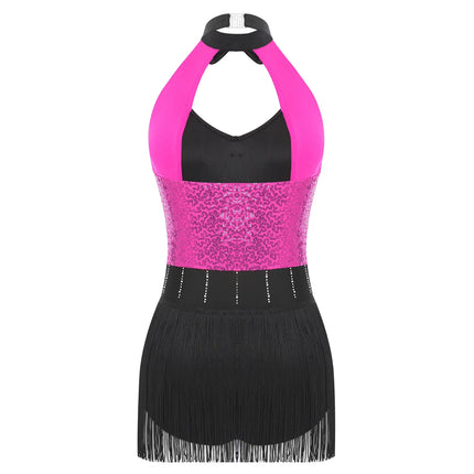 The Stardust Tuxedo Tassel Bodysuit – Luxury Sequins & Rhinestone Showgirl Leotard