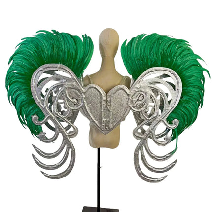 The Stardust Phoenix Wings – Deluxe Feathered Samba Backpiece & Stage Wings