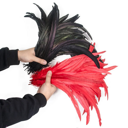100PCS Natural Rooster Tail Feathers (25-40CM)