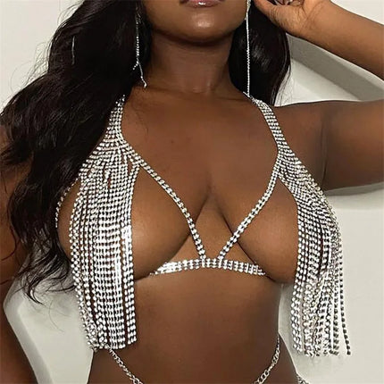 Dazzling Crystal Tassels Bra Chain & Luxurious Nightclub Chest Wrapping Jewelry