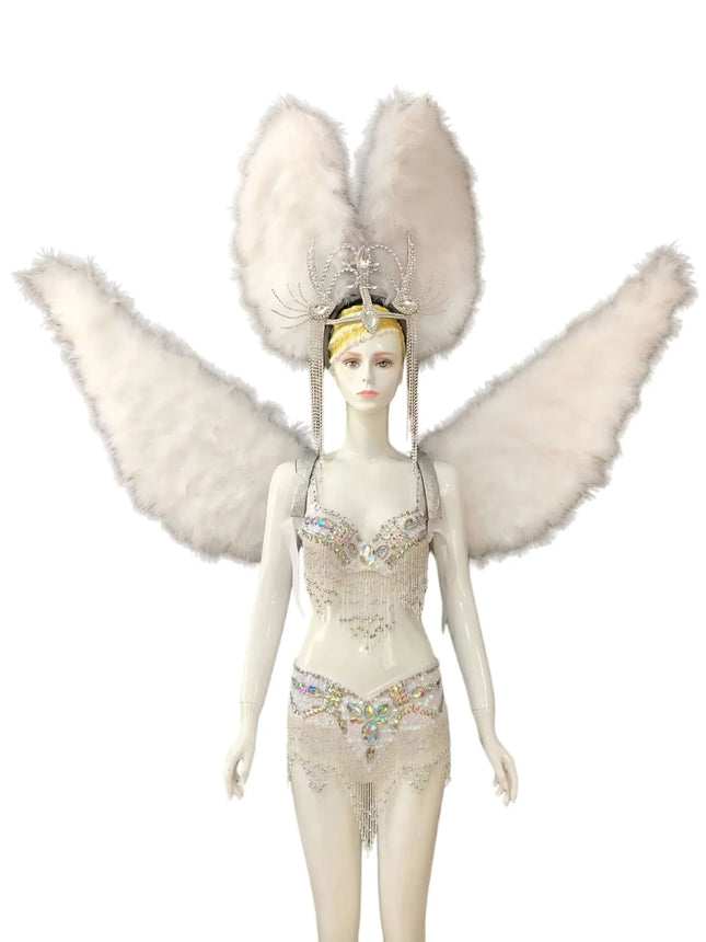 Multi-Color Feathered Wing and Headdress Performance Set