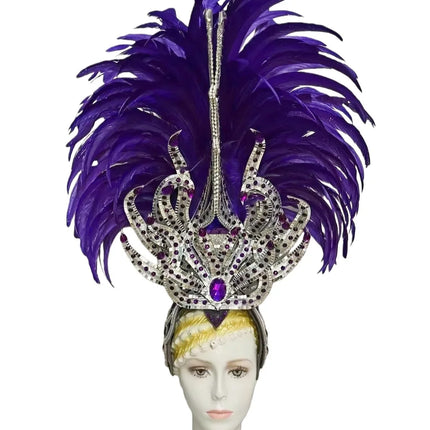 The Stardust Zenith – Premium Feathered Carnival & Samba Crown Headdress