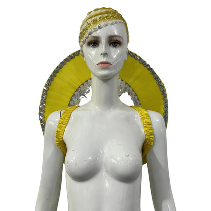 Sequined Butterfly-Style Costume Backpiece with Draped Chain