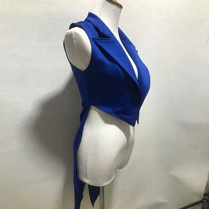 The Stardust Sapphire Showman – Sleeveless Cabaret Tailcoat