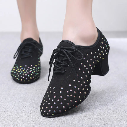 The Stardust Midnight Flash Oxford – Rhinestone Lace-Up Dance Shoe