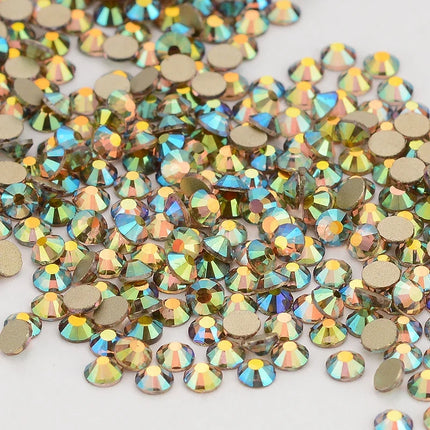 SS3-SS60 AB Gold Bottom Non-Hotfix Glass Flatback Rhinestone