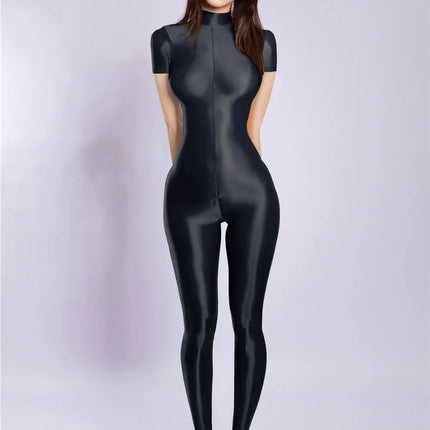 Breathable High-Stretch Zipper Crotch Yoga Bodysuit Shaping Leotard Unitard