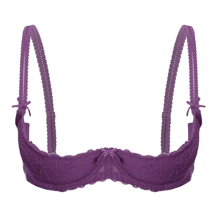 Lace Underwire Half-Cup Push-Up Bra
