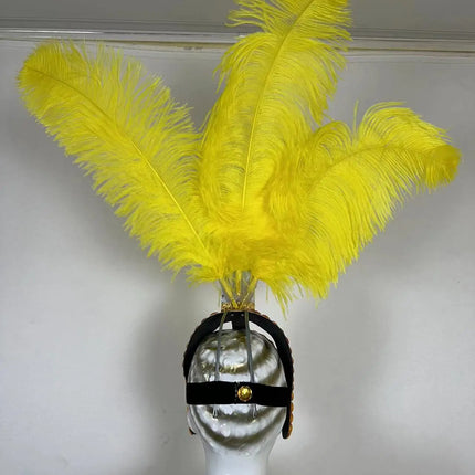 The Stardust Azure Sovereign – Royal Blue Feather Samba Carnival Headdress