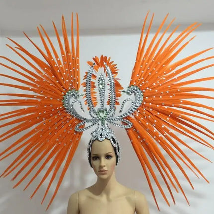 The Stardust Tropicana Samba Crown – Feather & Rhinestone Stage Headdress