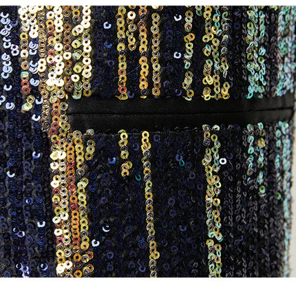 Men's Luxury Gradient Sequin Blazer Shawl Lapel Formal Stage Tuxedo Jacket