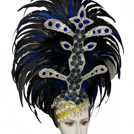 Feather headdress samba costume carnival halloween party bar performance hat makeup dance wings parade