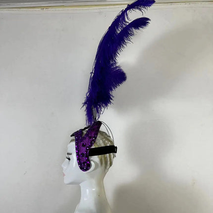 The Stardust Azure Sovereign – Royal Blue Feather Samba Carnival Headdress