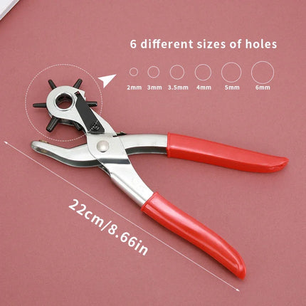 Heavy-Duty 9" Revolving Leather Belt Hole Puncher