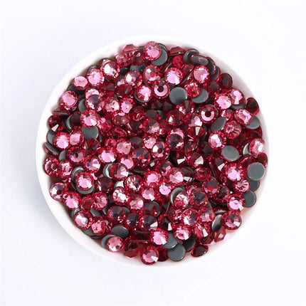 SS3-SS30 Red Series Hotfix Glass Flat-Back Rhinestones