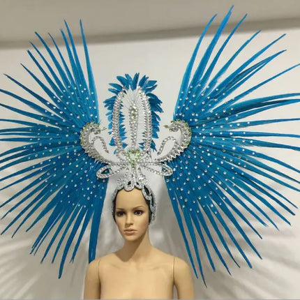 The Stardust Tropicana Samba Crown – Feather & Rhinestone Stage Headdress