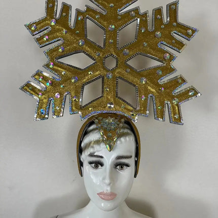 The Stardust Dionysia – Gold Snowflake Starburst Carnival & Masque Ball Crown
