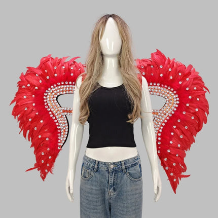 Artisanal Feather Angel Wings Statement Backpiece Runway & Carnival Costume Prop
