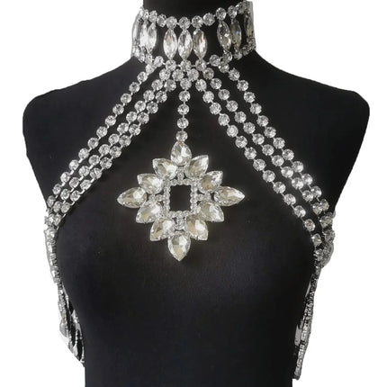Glass Rhinestone Crystal Choker Body Jewelry